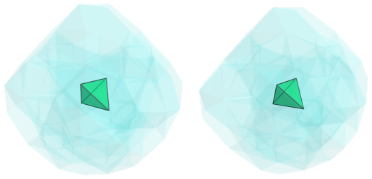 Parallel projection of
D4.11, showing nearest tetrahedron