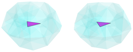 Triangle-centered parallel projection of J92 rhombochoron, showing nearest
triangle