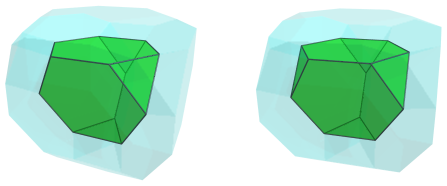 Parallel projection
of the augmented cantitruncated 5-cell, showing farthest truncated
tetrahedron