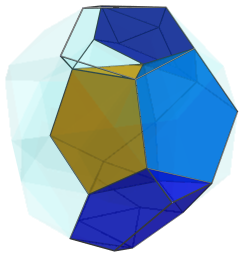 Parallel
projection of the bi-icositetradiminished 600-cell, showing 3rd spiralling
chain