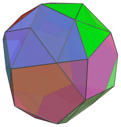 Parallel
projection of the bi-icositetradiminished 600-cell, showing all 4 chains