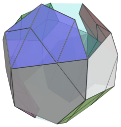 Parallel
projection of the bi-icositetradiminished 600-cell, showing all equatorial
cells