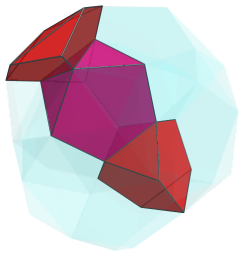 Parallel
projection of the bi-icositetradiminished 600-cell, showing 1st chain