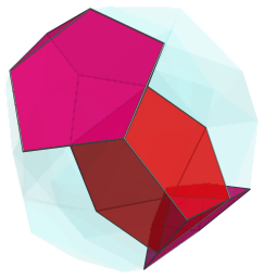 Parallel
projection of the bi-icositetradiminished 600-cell, showing other half of 1st
chain