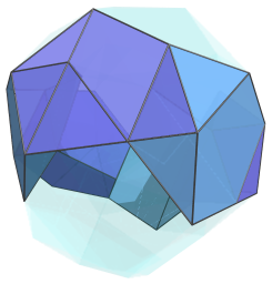 Parallel projection of the
bi-icositetradiminished 600-cell, showing 6th chain