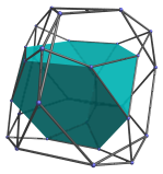 Perspective
projection of the bitruncated 5-cell, farthest cell shown