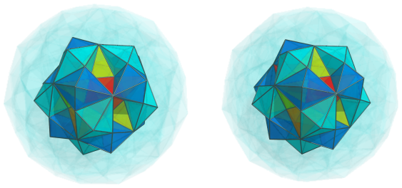 Parallel
projection of the joined 120-cell, showing another 20/30 second layer
cells