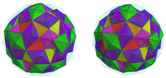 Parallel
projection of the joined 120-cell, showing 20/60 cells in 5th layer