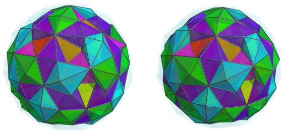 Parallel
projection of the joined 120-cell, showing 40/60 cells in 5th layer