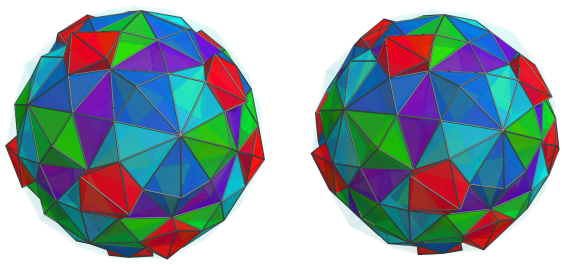 Parallel
projection of the joined 120-cell, showing 20/60 cells in 6th layer