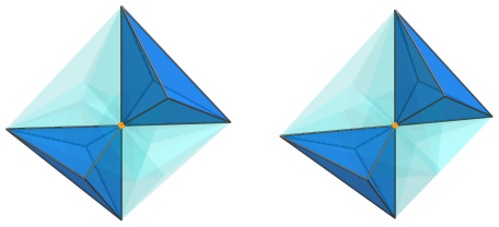 The Joined
16-cell, showing 2/4 cells in second ring around central vertex