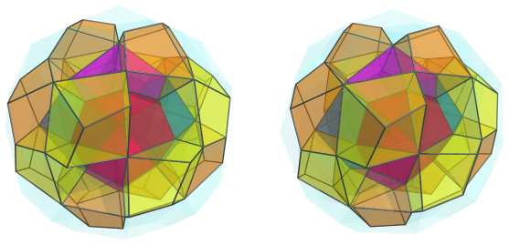 Parallel
projection of the square antitegmatic hecatontetracontatetrachoron, showing
16/24 cells in the 2nd layer