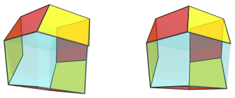 Parallel
projection of the triangular antitegmatic icosachoron, showing 6/12 equatorial
cells