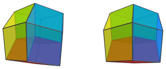 Parallel
projection of the triangular antitegmatic icosachoron, showing 4/4 far side
cells