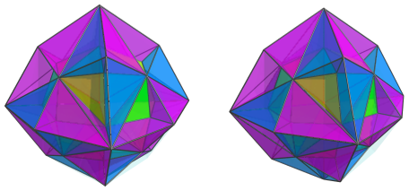 Parallel
projection of rhombipyramidal hecatonenneacontadichoron, showing 32/48 2nd
layer cells