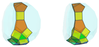 Parallel
projection of the tetrahedral magnaursachoron, showing another tridiminished
icosahedron