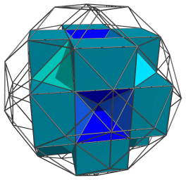 Parallel
projection of the runcinated 24-cell, showing yet 12 more triangular
prisms