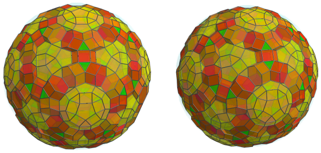 Orthogonal
projection of the runcitruncated 600-cell, showing 120 more hexagonal
prisms