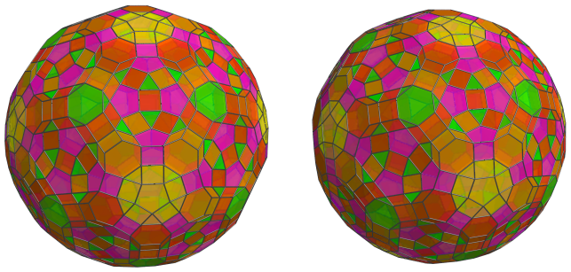 Orthogonal
projection of the runcitruncated 600-cell, showing 20 more truncated
tetrahedra