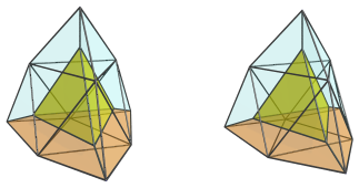 Tetrahedron-centered
parallel projection of the tetrahedral ursachoron, showing fourth J63