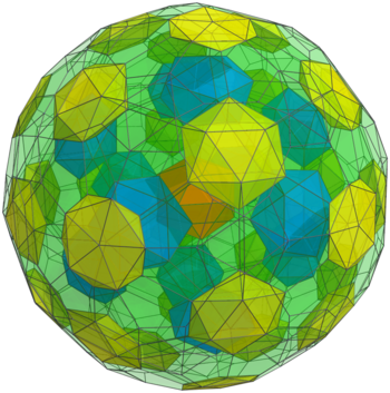 The truncated 600-cell,
    perspective projection